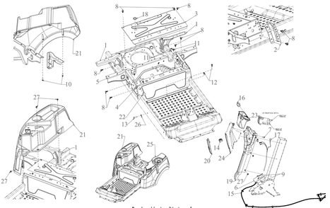Platform Diagram and Parts List for RZT-SX46EFI (17RWCBYN010)(2021) Cub Cadet Lawn Tractor